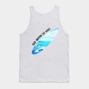 Surfboard Creative Waves Design Gift Tank Top